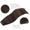 WENNALIFE Clip in Hair Extensions Real Human Hair, 16 Inch 120g 7pcs Light Dark Brown Hair Extensions Clip in Human Hair Remy Clip in Hair Extensions Real Human Hair Double Weft
