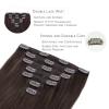WENNALIFE Clip in Hair Extensions Real Human Hair, 16 Inch 120g 7pcs Light Dark Brown Hair Extensions Clip in Human Hair Remy Clip in Hair Extensions Real Human Hair Double Weft
