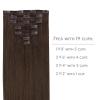WENNALIFE Clip in Hair Extensions Real Human Hair, 18 Inch 120g 7pcs Human Hair Extensions Clip In Human Hair, Chocolate Brown Hair Extensions Clip In Real Hair Coloured Remy Human Hair Extensions