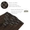 WENNALIFE Clip in Hair Extensions Real Human Hair, 18 Inch 120g 7pcs Human Hair Extensions Clip In Human Hair, Chocolate Brown Hair Extensions Clip In Real Hair Coloured Remy Human Hair Extensions