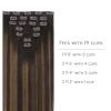 WENNALIFE Clip in Hair Extensions Real Human Hair, 20 Inch 120g 7pcs Dark Brown to Chestnut Brown Balayage Remy Hair Double Weft