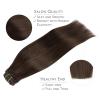 WENNALIFE Clip in Hair Extensions Real Human Hair, 22 Inch 120g 7pcs Chocolate Brown Hair Extensions Clip in Human Hair Remy Clip in Hair Extensions Real Human Hair Double Weft