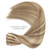 WENNALIFE Seamless Clip In Hair Extensions, 14 Inch 7pcs 130g Ash Brown with Platinum Blonde Highlights Hair Extensions Clip In Real Human Hair Extensions Invisible PU Weft Hair