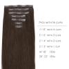 WENNALIFE Seamless Clip In Hair Extensions, 16 Inch 130g 7pcs Light Dark Brown Hair Extensions Clip in Human Hair Invisible PU Skin Weft Natural Remy Human Hair Extensions