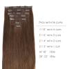 WENNALIFE Seamless Clip In Hair Extensions, 18 Inch 130g 7pcs Chocolate Brown Hair Extensions Clip in Human Hair Invisible PU Skin Weft Natural Remy Human Hair Extensions
