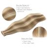 WENNALIFE Tape in Hair Extensions Human Hair, 20pcs 50g 20 inch Ash Brown with Platinum Blonde Highlights Remy Hair Extensions Straight Human Hair Tape in Extensions Skin Weft Tape Extensions