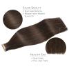 WENNALIFE Tape in Hair Extensions Human Hair, 20pcs 50g 20 inch Light Dark Brown Remy Hair Extensions for Women Tape Ins Straight Extensiones De Cabello Humano Skin Weft