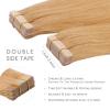 WENNALIFE Tape in Hair Extensions Human Hair, 20pcs 50g 20 inch Strawberry Blonde Remy Hair Extensions Straight Human Hair Tape in Extensions Skin Weft Tape Extensions Human Hair