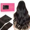 WENNALIFE Clip in Hair Extensions, 150g 22 Inch 9pcs Dark Brown Remy Hair Thicker Double Weft Extensiones De Cabello Humano Con Clip Ins Straight Full Volume