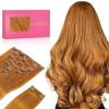 WENNALIFE Clip in Hair Extensions Real Human Hair, 16 Inch 150g 9pcs Human Hair Extensions Clip In, Auburn Ginger Hair Extensions Clip In Real Hair Coloured Remy Human Hair Extensions