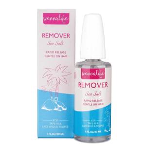 WENNALIFE Tape in Extension Remover, 1 FL.OZ. (30 ML) Fast-Acting Wig Glue Remover, Adhesive Remover Lace Glue Gentle Effective Citrus-Fresh Remove Toupee Tape in Hair Extensions(New-30ml-Sea)