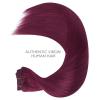 WENNALIFE Clip in Hair Extensions Real Human Hair, 18 Inch 120g 7pcs Remy Hair, Light Burgundy Straight Natural Coloured Extensiones De Cabello Humano Con Clip Ins