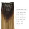 WENNALIFE Seamless Clip In Hair Extensions, 20 Inch 150g 7pcs Dark Brown to Chestnut Brown and Dirty Blonde Hair Extensions Clip in Human Hair Invisible PU Skin Weft Remy Human Hair Extensions