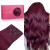 WENNALIFE Clip in Hair Extensions Real Human Hair, 18 Inch 120g 7pcs Remy Hair, Light Burgundy Straight Natural Coloured Extensiones De Cabello Humano Con Clip Ins