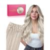 WENNALIFE Genius Weft Tape in Hair Extensions Human Hair 18 inch 50g Balayage Dark Brown Mixed Chestnut Brown Tape Ins Luxury Remy Hair Extensions Invisible Fuller Volume Reusable 31 Wide Weft(#17A/60A Ash Blonde Highlighted Platinum Blonde)