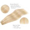 WENNALIFE Clip in Hair Extensions Human Hair 24 Inch 120g 7pcs Dirty Blonde Highlighted Bleach Blonde Hair Extensions Clip in for Women Real Human Hair Rallonge Cheveux Extensions