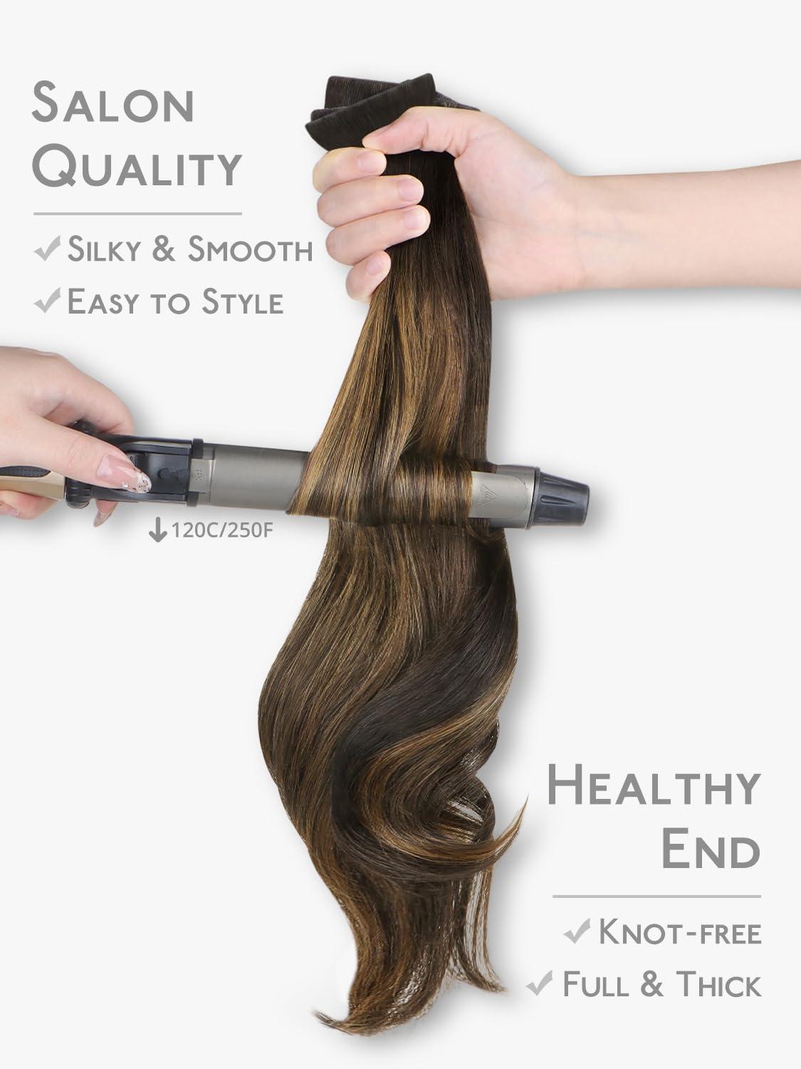imageWENNALIFE Invisi Edge Tape in Hair Extensions Human Hair 16 Inch 50g 20pcs Muted Light Brown Brunette Invisible Luxury Remy Hair Extensions Natural Seamless Injected Tape Ins Extensiones De CabelloIN262 Balayage Dark Brown Mixed Chestnut Brown