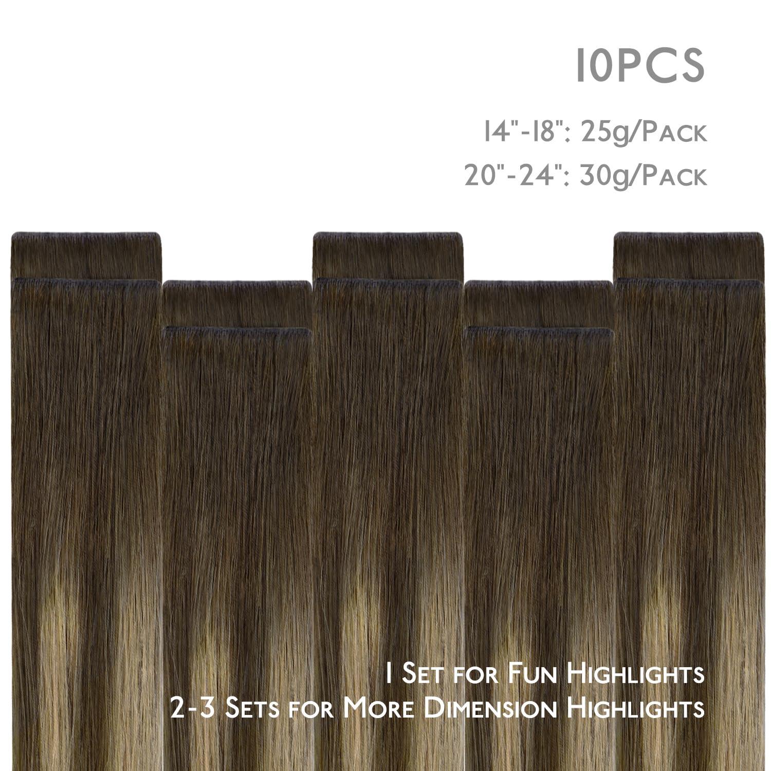imageWENNALIFE Invisi Edge Tape in Hair Extensions Human Hair 16 Inch 50g 20pcs Muted Light Brown Brunette Invisible Luxury Remy Hair Extensions Natural Seamless Injected Tape Ins Extensiones De CabelloIN4274 Balayage Chocolate Brown to Caramel Blonde