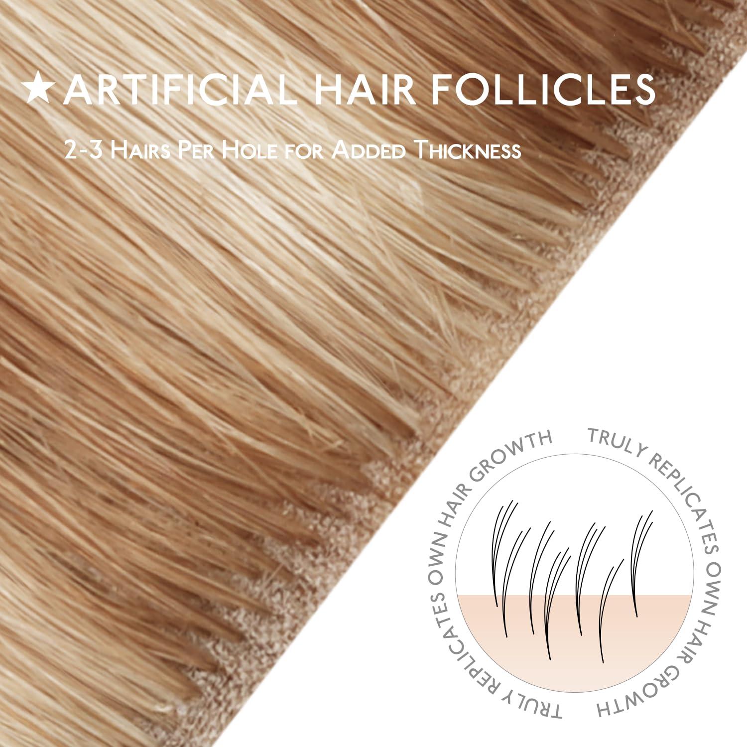 imageWENNALIFE Invisi Edge Tape in Hair Extensions Human Hair 16 Inch 50g 20pcs Muted Light Brown Brunette Invisible Luxury Remy Hair Extensions Natural Seamless Injected Tape Ins Extensiones De CabelloIN12A18H Ash Beige Blonde Blend