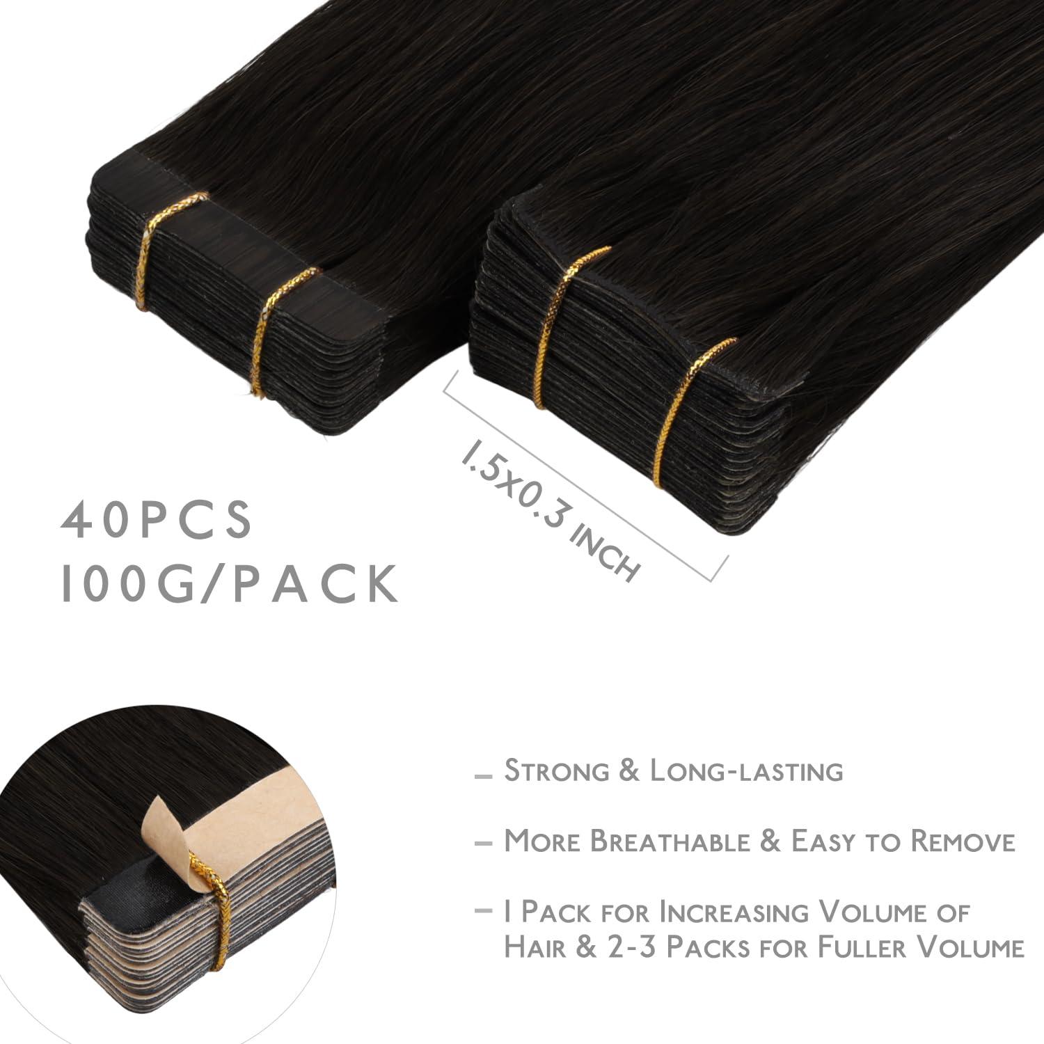 imageWENNALIFE Invisi Edge Tape in Hair Extensions Human Hair 16 Inch 50g 20pcs Muted Light Brown Brunette Invisible Luxury Remy Hair Extensions Natural Seamless Injected Tape Ins Extensiones De CabelloIN2 Dark Brown