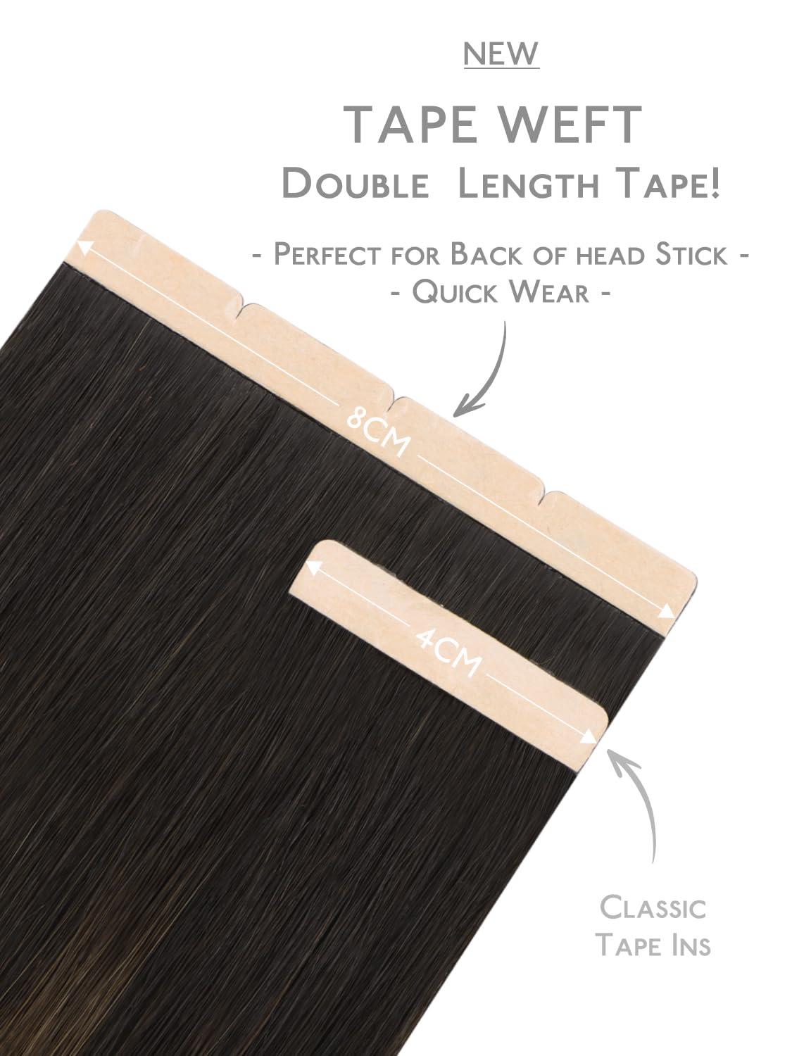 imageWENNALIFE Invisi Edge Tape in Hair Extensions Human Hair 16 Inch 50g 20pcs Muted Light Brown Brunette Invisible Luxury Remy Hair Extensions Natural Seamless Injected Tape Ins Extensiones De CabelloIN262 Balayage Dark Brown Mixed Chestnut Brown