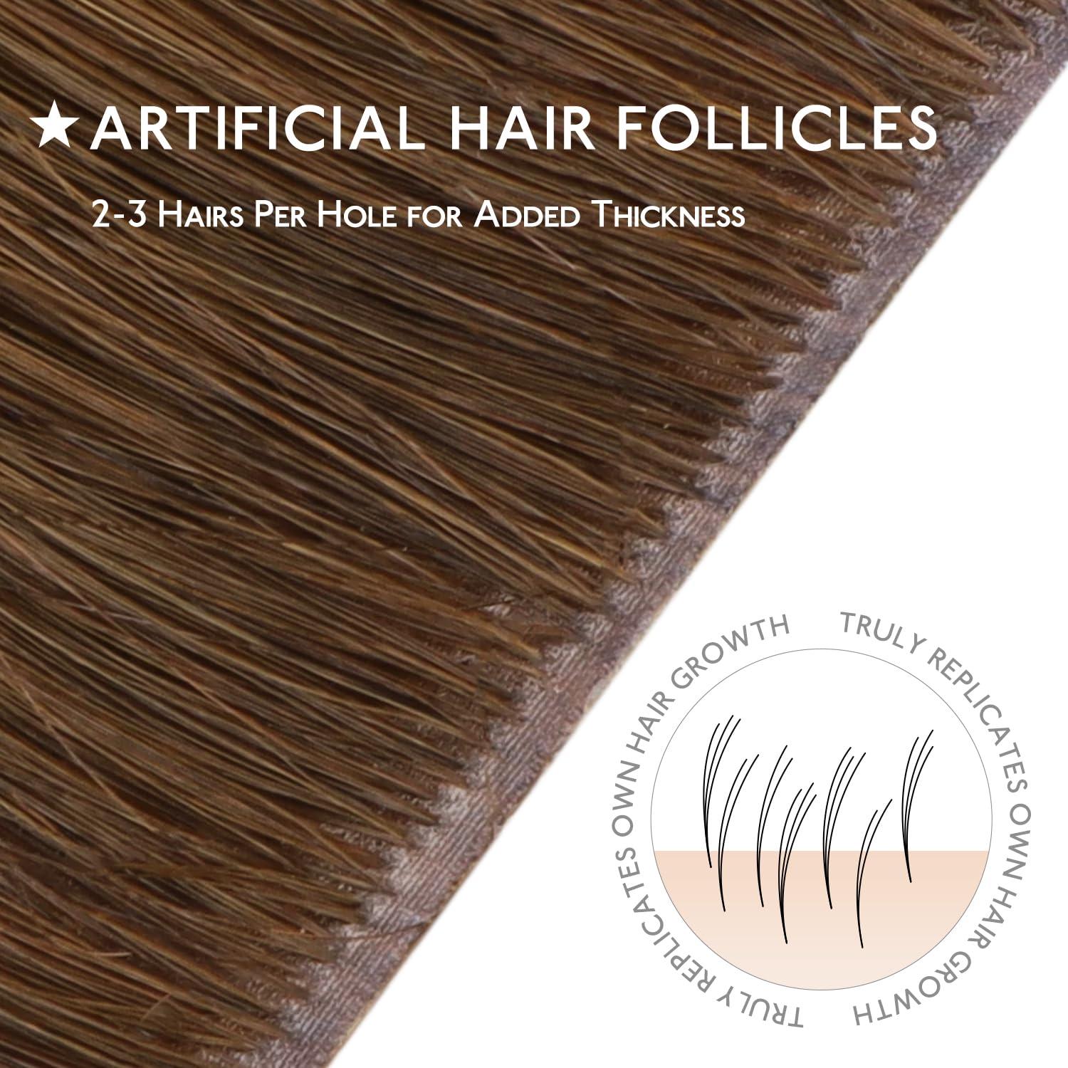 imageWENNALIFE Invisi Edge Tape in Hair Extensions Human Hair 16 Inch 50g 20pcs Muted Light Brown Brunette Invisible Luxury Remy Hair Extensions Natural Seamless Injected Tape Ins Extensiones De CabelloIN5R Light Auburn Brown