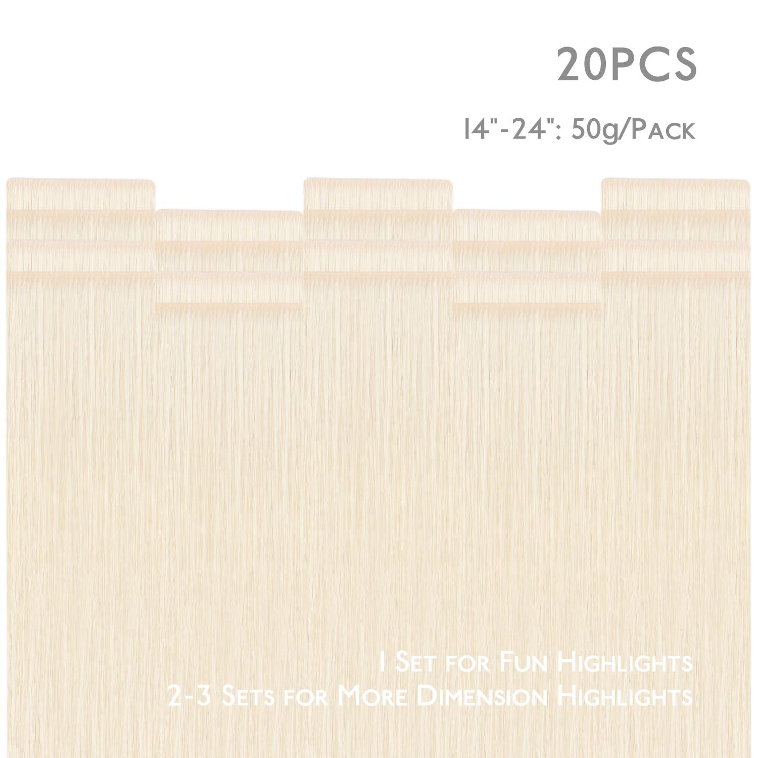imageWENNALIFE Invisi Edge Tape in Hair Extensions Human Hair 16 Inch 50g 20pcs Muted Light Brown Brunette Invisible Luxury Remy Hair Extensions Natural Seamless Injected Tape Ins Extensiones De CabelloIN1000 White Blonde