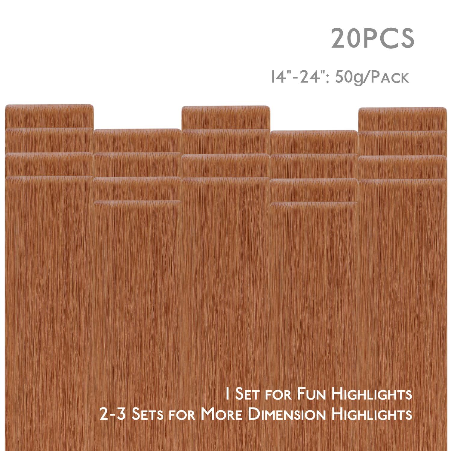 imageWENNALIFE Invisi Edge Tape in Hair Extensions Human Hair 16 Inch 50g 20pcs Muted Light Brown Brunette Invisible Luxury Remy Hair Extensions Natural Seamless Injected Tape Ins Extensiones De CabelloIN330 Cinnamon Terra Copper