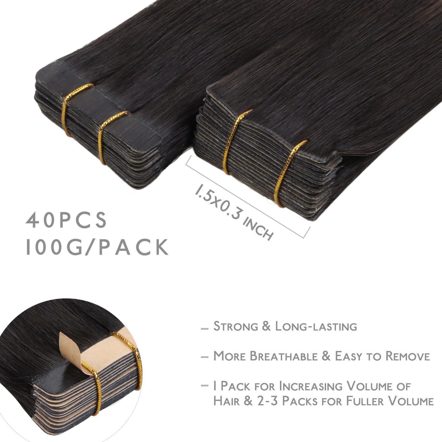 imageWENNALIFE Invisi Edge Tape in Hair Extensions Human Hair 16 Inch 50g 20pcs Muted Light Brown Brunette Invisible Luxury Remy Hair Extensions Natural Seamless Injected Tape Ins Extensiones De CabelloIN262 Balayage Dark Brown Mixed Chestnut Brown