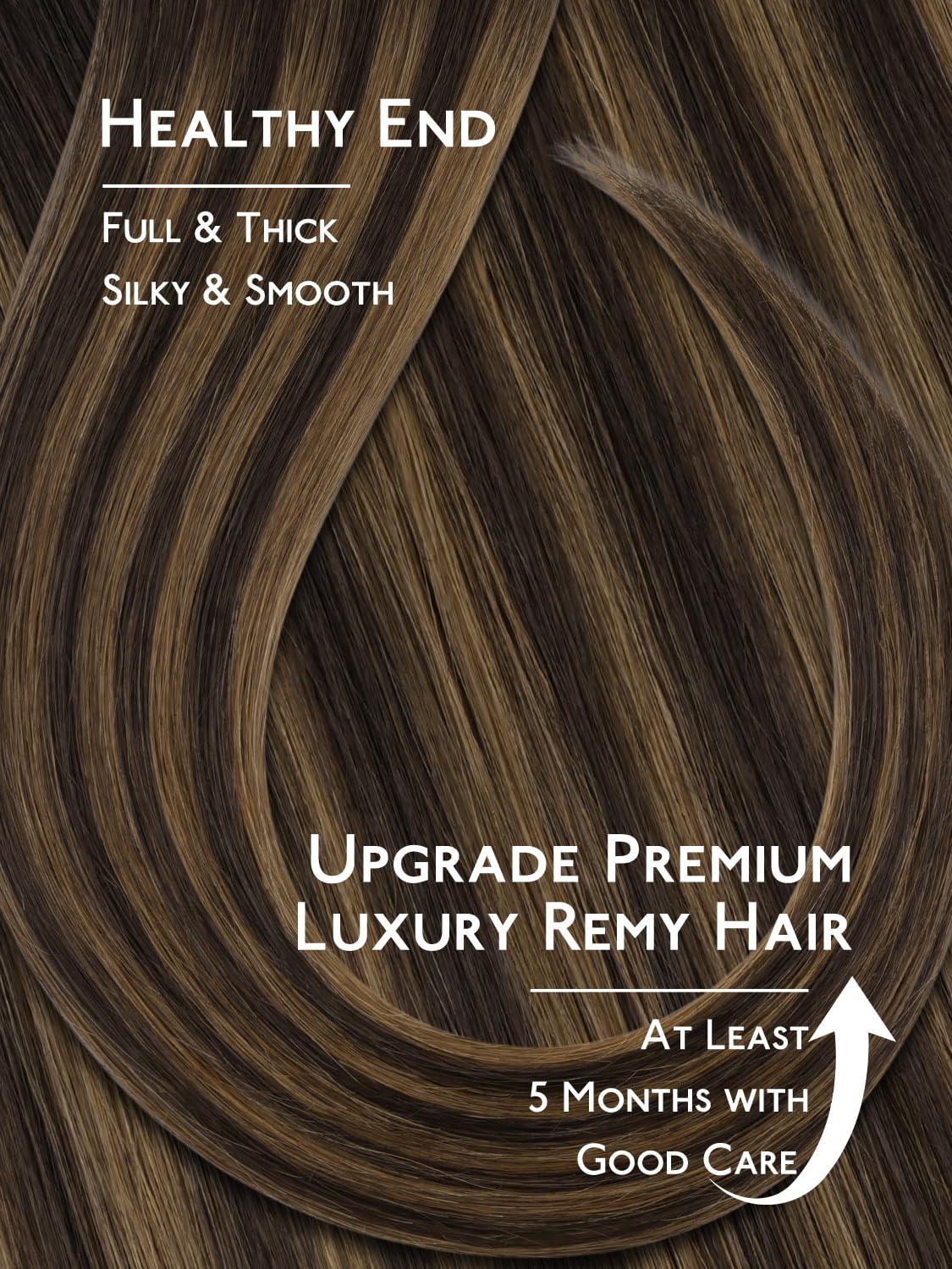 imageWENNALIFE Invisi Edge Tape in Hair Extensions Human Hair 16 Inch 50g 20pcs Muted Light Brown Brunette Invisible Luxury Remy Hair Extensions Natural Seamless Injected Tape Ins Extensiones De CabelloIN262 Balayage Dark Brown Mixed Chestnut Brown