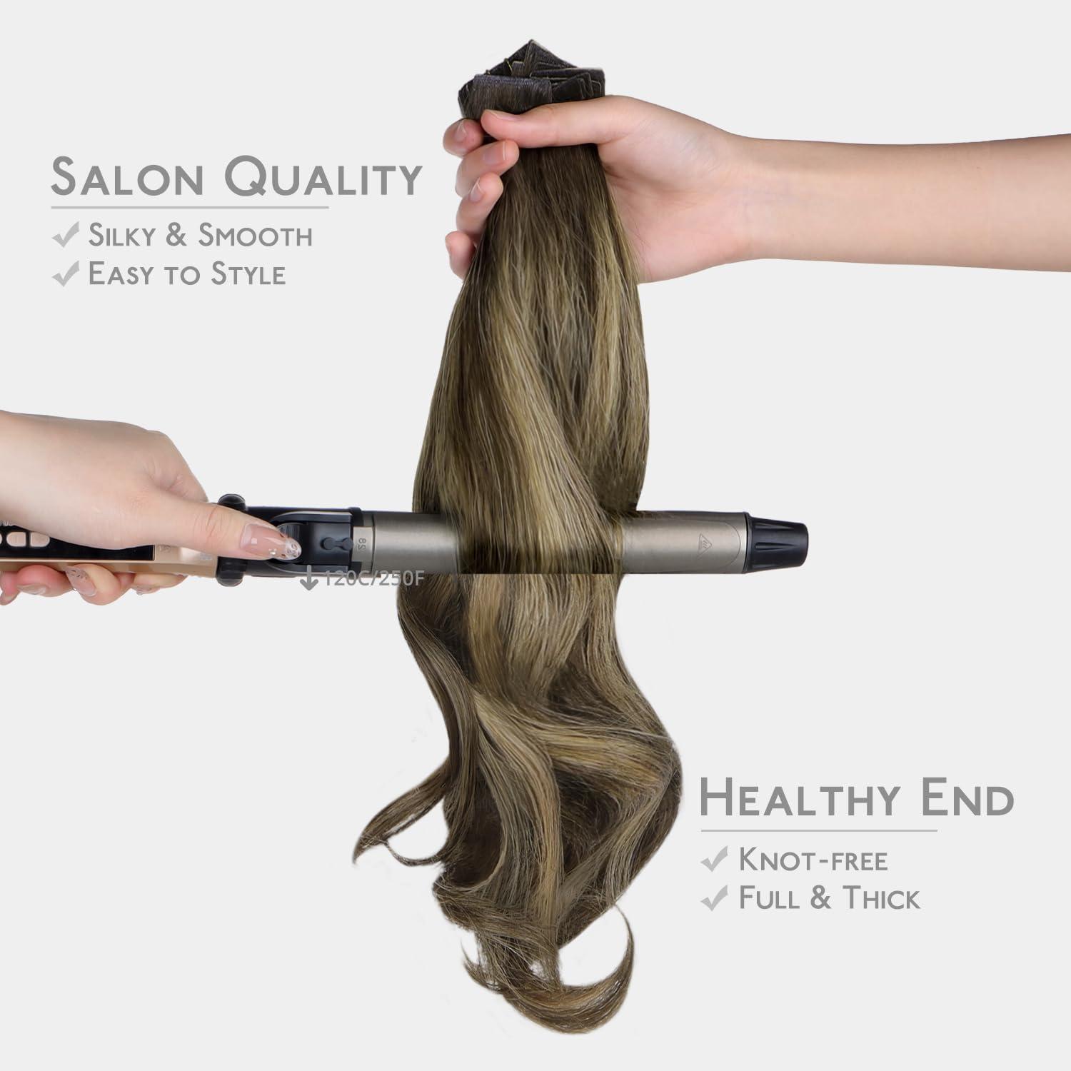 imageWENNALIFE Invisi Edge Tape in Hair Extensions Human Hair 16 Inch 50g 20pcs Muted Light Brown Brunette Invisible Luxury Remy Hair Extensions Natural Seamless Injected Tape Ins Extensiones De CabelloIN4274 Balayage Chocolate Brown to Caramel Blonde