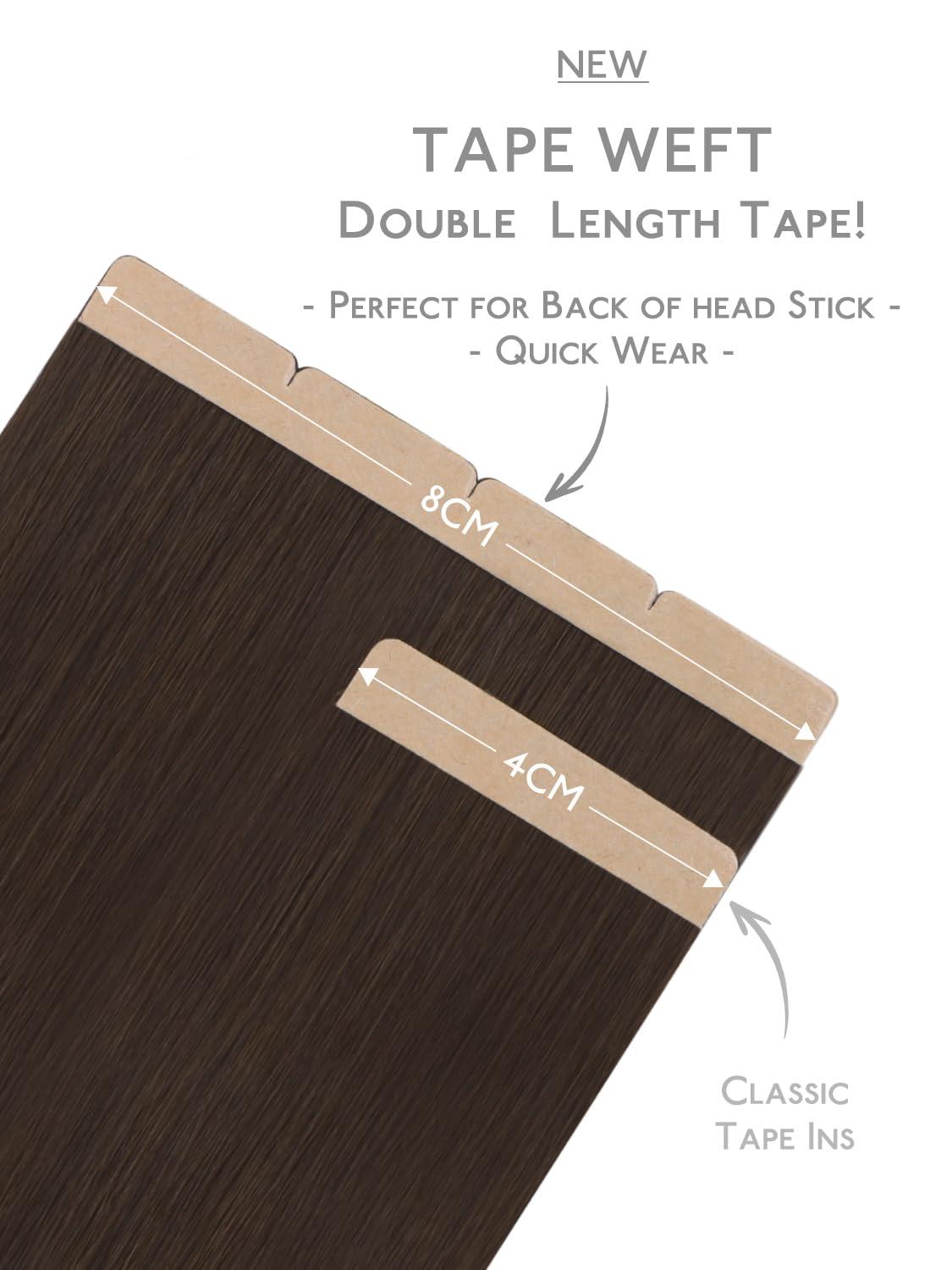 imageWENNALIFE Invisi Edge Tape in Hair Extensions Human Hair 16 Inch 50g 20pcs Muted Light Brown Brunette Invisible Luxury Remy Hair Extensions Natural Seamless Injected Tape Ins Extensiones De CabelloIN4 Chocolate Brown