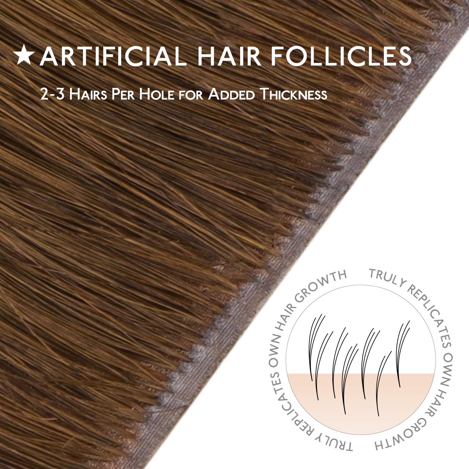 imageWENNALIFE Invisi Edge Tape in Hair Extensions Human Hair 16 Inch 50g 20pcs Muted Light Brown Brunette Invisible Luxury Remy Hair Extensions Natural Seamless Injected Tape Ins Extensiones De CabelloIN5R Light Auburn Brown