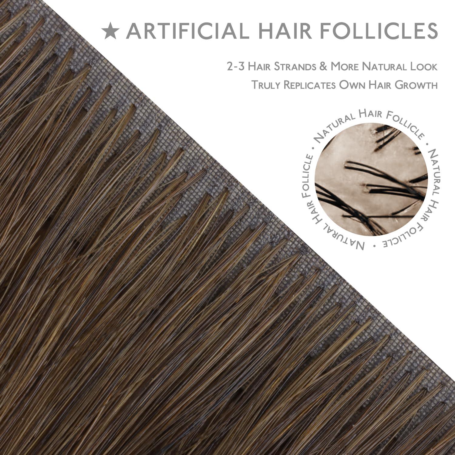 imageWENNALIFE Invisi Edge Tape in Hair Extensions Human Hair 16 Inch 50g 20pcs Muted Light Brown Brunette Invisible Luxury Remy Hair Extensions Natural Seamless Injected Tape Ins Extensiones De CabelloIN5 Muted Light Brown Brunette