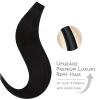 WENNALIFE Invisi Edge Tape in Hair Extensions Human Hair, 16 Inch 50g 20pcs Muted Light Brown Brunette Invisible Luxury Remy Hair Extensions Natural Seamless Injected Tape Ins Extensiones De Cabello(IN#1 Jet Black)