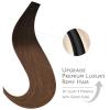 WENNALIFE Invisi Edge Tape in Hair Extensions Human Hair, 16 Inch 50g 20pcs Muted Light Brown Brunette Invisible Luxury Remy Hair Extensions Natural Seamless Injected Tape Ins Extensiones De Cabello(IN#1/2/4 Ombre Dark Brown to Light Chestnut Brown)