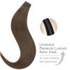 WENNALIFE Invisi Edge Tape in Hair Extensions Human Hair, 16 Inch 50g 20pcs Muted Light Brown Brunette Invisible Luxury Remy Hair Extensions Natural Seamless Injected Tape Ins Extensiones De Cabello(IN#5D Cool Ash Brown)