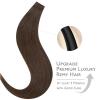 WENNALIFE Invisi Edge Tape in Hair Extensions Human Hair, 16 Inch 50g 20pcs Muted Light Brown Brunette Invisible Luxury Remy Hair Extensions Natural Seamless Injected Tape Ins Extensiones De Cabello(IN#4 Chocolate Brown)