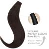 WENNALIFE Invisi Edge Tape in Hair Extensions Human Hair, 16 Inch 50g 20pcs Muted Light Brown Brunette Invisible Luxury Remy Hair Extensions Natural Seamless Injected Tape Ins Extensiones De Cabello(IN#2A Light Dark Brown)
