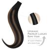 WENNALIFE Invisi Edge Tape in Hair Extensions Human Hair, 16 Inch 50g 20pcs Muted Light Brown Brunette Invisible Luxury Remy Hair Extensions Natural Seamless Injected Tape Ins Extensiones De Cabello(IN#1B/6/1B Balayage Natural Black to Chestnut Brown)