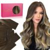WENNALIFE Invisi Edge Tape in Hair Extensions Human Hair, 16 Inch 50g 20pcs Muted Light Brown Brunette Invisible Luxury Remy Hair Extensions Natural Seamless Injected Tape Ins Extensiones De Cabello(IN#4/27/4 Balayage Chocolate Brown to Caramel Blonde)