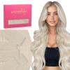 WENNALIFE Invisi Edge Tape in Hair Extensions Human Hair, 16 Inch 50g 20pcs Muted Light Brown Brunette Invisible Luxury Remy Hair Extensions Natural Seamless Injected Tape Ins Extensiones De Cabello(IN#60A Platinum Blonde)