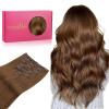 WENNALIFE Clip in Hair Extensions Real Human Hair, 18 Inch 120g 7pcs Human Hair Extensions Clip In Human Hair, Light Auburn Brown Hair Extensions Clip In Real Hair Coloured Remy Human Hair Extensions