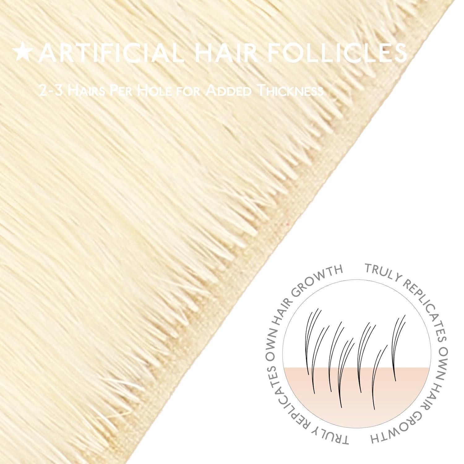 imageWENNALIFE Invisi Edge Clip in Hair Extensions Real Human Hair 18 Inch 130g 7pcs Ombre Walnut Brown to Ash Brown and Bleach Blonde Seamless Clip in Extensions Remy Hair Clip Ins Invisible PU Skin WeftI60A Platinum Blonde