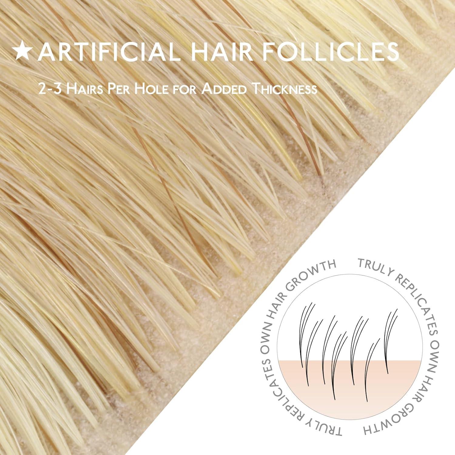 imageWENNALIFE Invisi Edge Clip in Hair Extensions Real Human Hair 18 Inch 130g 7pcs Ombre Walnut Brown to Ash Brown and Bleach Blonde Seamless Clip in Extensions Remy Hair Clip Ins Invisible PU Skin WeftI1622 Light Blonde Highlighted Golden Blonde