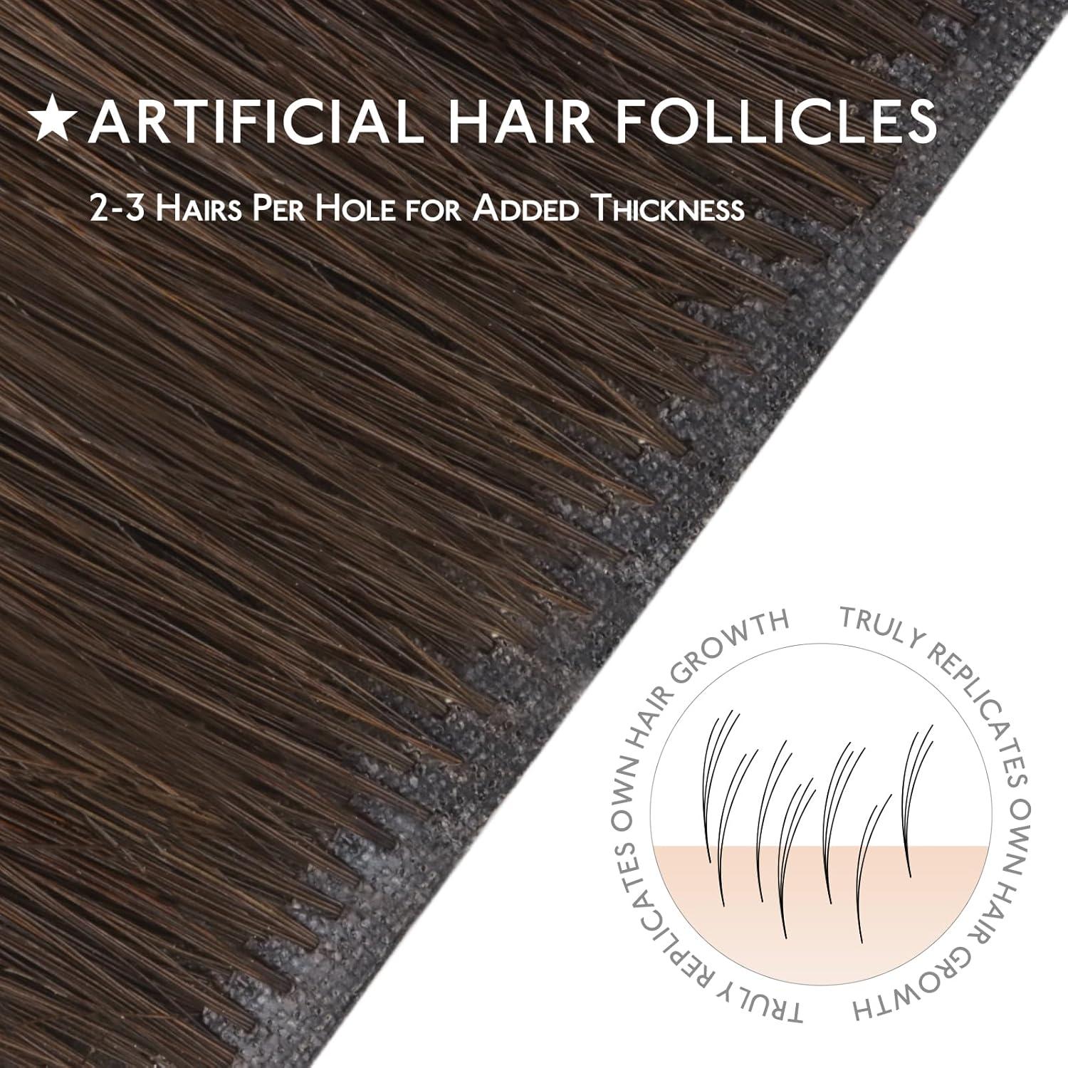 imageWENNALIFE Invisi Edge Clip in Hair Extensions Real Human Hair 18 Inch 130g 7pcs Ombre Walnut Brown to Ash Brown and Bleach Blonde Seamless Clip in Extensions Remy Hair Clip Ins Invisible PU Skin WeftI4274 Balayage Chocolate Brown to Caramel Blonde