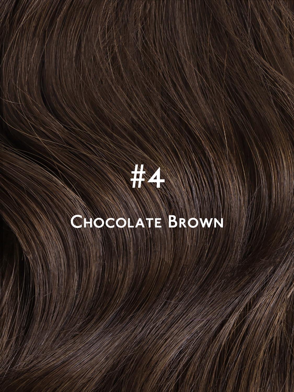 imageWENNALIFE Invisi Edge Clip in Hair Extensions Real Human Hair 18 Inch 130g 7pcs Ombre Walnut Brown to Ash Brown and Bleach Blonde Seamless Clip in Extensions Remy Hair Clip Ins Invisible PU Skin WeftG4 Chocolate Brown