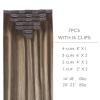 WENNALIFE Invisi Edge Clip in Hair Extensions Real Human Hair, 18 Inch 130g 7pcs Ombre Walnut Brown to Ash Brown and Bleach Blonde Seamless Clip in Extensions Remy Hair Clip Ins Invisible PU Skin Weft(L-#4/26/4 Balayage Chocolate Brown to Honey Blonde)