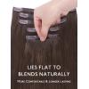 WENNALIFE Invisi Edge Clip in Hair Extensions Real Human Hair, 18 Inch 130g 7pcs Ombre Walnut Brown to Ash Brown and Bleach Blonde Seamless Clip in Extensions Remy Hair Clip Ins Invisible PU Skin Weft(G-#4 Chocolate Brown)