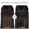 WENNALIFE Invisi Edge Clip in Hair Extensions Real Human Hair, 18 Inch 130g 7pcs Ombre Walnut Brown to Ash Brown and Bleach Blonde Seamless Clip in Extensions Remy Hair Clip Ins Invisible PU Skin Weft(I-#17A/60A Ash Blonde Highlighted Platinum Blonde)